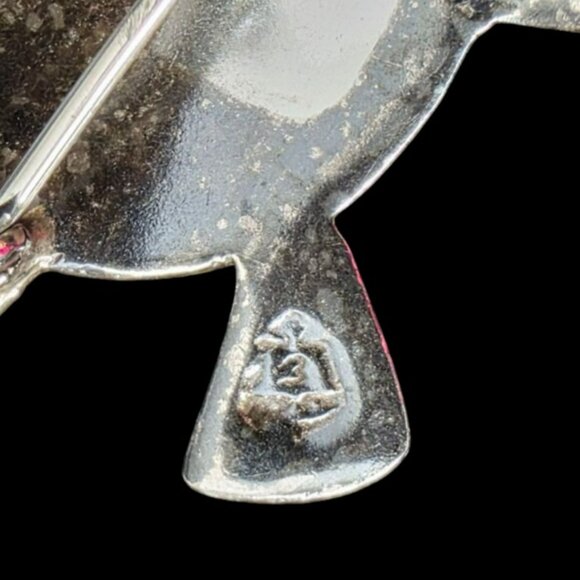 VTG Taxco Sterling Silver Turtle Brooch Pin Miguel Melendez Mexico Stone Inlay - Picture 10 of 14